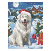 Great Pyrenäen Winter Wunderland Weihnachtsfreuden Tischdecke (Vorderseite)