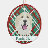 Great Pyrenees Badger Markierungen Weihnachten Keramik Ornament (Links)