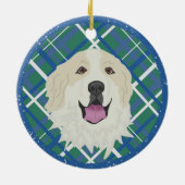 Great Pyrenees Badger Markierungen Weihnachten Keramik Ornament (Hinten)