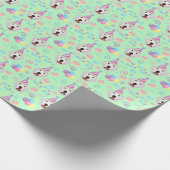 Great Pyrenees Birthday Gift Wrapping Paper Green Geschenkpapier (Ecke)