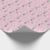 Great Pyrenees Birthday Gift Wrapping Paper Pink Geschenkpapier (Ecke)