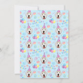 Great Pyrenees Birthday Invitation Blue Einladung (Rückseite)