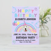 Great Pyrenees Birthday Invitation Purple Einladung (Stehend Vorderseite)