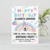 Great Pyrenees Birthday Invitation White Einladung (Stehend Vorderseite)