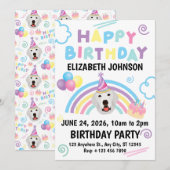 Great Pyrenees Birthday Invitation White Einladung (Vorne/Hinten)