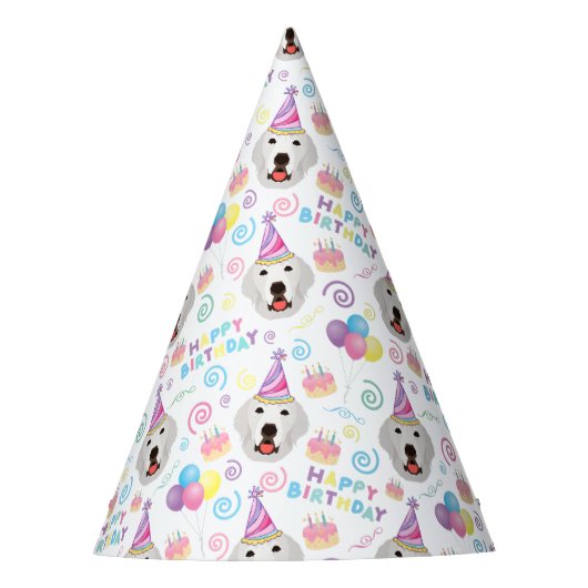 Great Pyrenees Birthday Party Hat White Partyhütchen (Vorderseite)