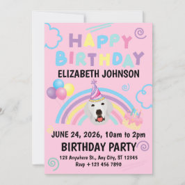 Great Pyrenees Birthday Party Invitation Pink Einladung