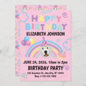 Great Pyrenees Birthday Party Invitation Pink Einladung (Vorne/Hinten)