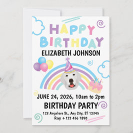 Great Pyrenees Birthday Party Invitation White Einladung
