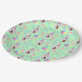 Great Pyrenees Birthday Party Paper Plates Green Pappteller (Schrägansicht)