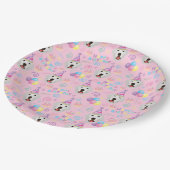 Great Pyrenees Birthday Party Paper Plates Pink Pappteller (Schrägansicht)