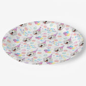 Great Pyrenees Birthday Party Paper Plates White Pappteller (Schrägansicht)