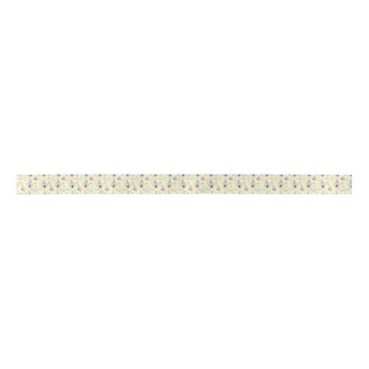 Great Pyrenees Birthday Satin Ribbon in Yellow Satinband (Vorderseite)