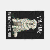 Great Pyrenees Christmas I'm Fine Everything Is Fi Fleecedecke (Vorderseite (Horizontal))