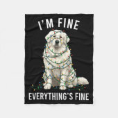 Great Pyrenees Christmas I'm Fine Everything Is Fi Fleecedecke (Vorderseite)