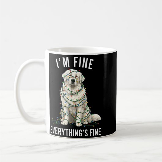 Great Pyrenees Christmas I'm Fine Everything Is Fi Kaffeetasse (Links)