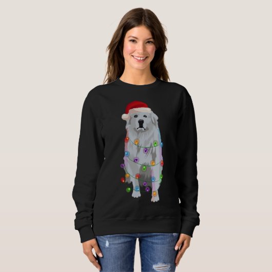 Great Pyrenees Christmas Lights Xmas Patou Pyrenea Sweatshirt (Vorne ganz)