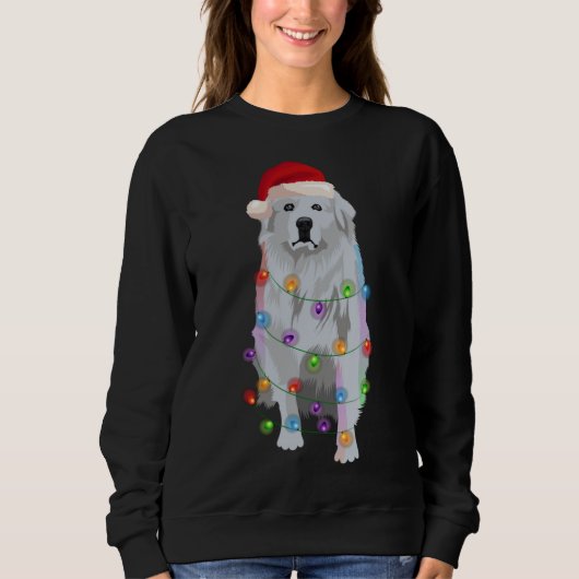 Great Pyrenees Christmas Lights Xmas Patou Pyrenea Sweatshirt (Vorderseite)
