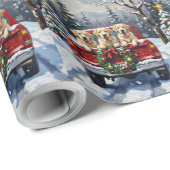 Great Pyrenees Christmas Red Truck Holiday Geschenkpapier (Rolleneckpunkt)