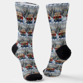Great Pyrenees Christmas Red Truck Holiday Socken (Gewinkelt)