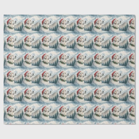 Great Pyrenees Christmas Wrapping Paper Geschenkpapier (Flach)