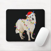 Great Pyrenees Dog Christmas Lights Santa Pet Dog  Mousepad (Mit Mouse)