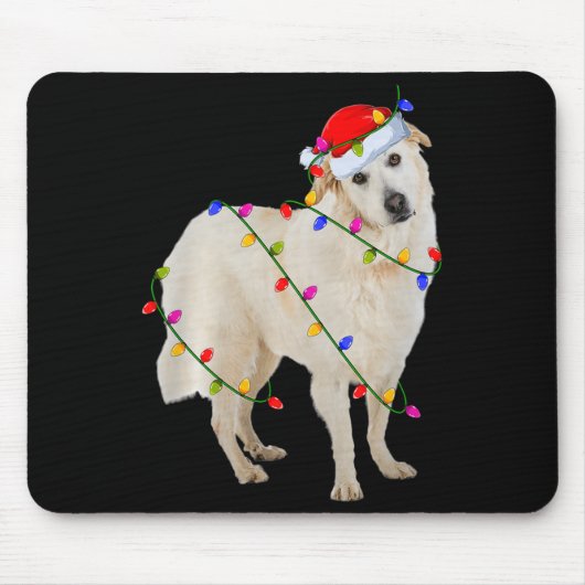Great Pyrenees Dog Christmas Lights Santa Pet Dog  Mousepad (Vorne)