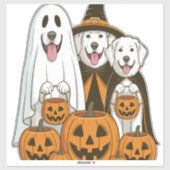 Great Pyrenees Dog Ghost Witch Halloween Matching  Aufkleber (Blatt)