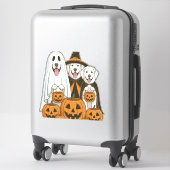 Great Pyrenees Dog Ghost Witch Halloween Matching  Aufkleber (Koffer)