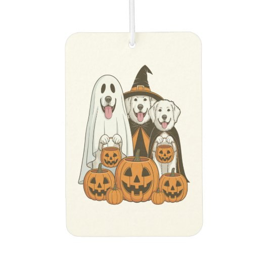 Great Pyrenees Dog Ghost Witch Halloween Matching  Autolufterfrischer (Vorderseite)