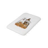 Great Pyrenees Dog Ghost Witch Halloween Matching  Badematte (Schrägansicht)