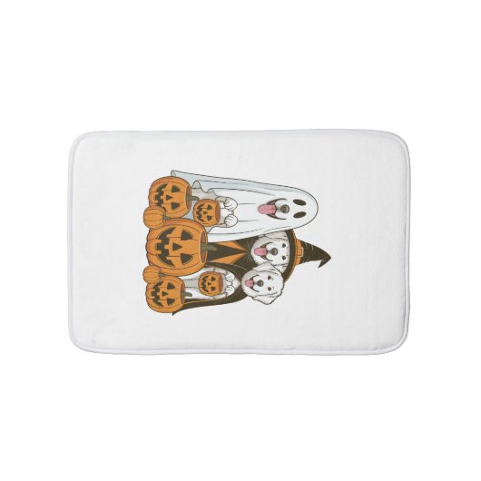 Great Pyrenees Dog Ghost Witch Halloween Matching  Badematte (Vorderseite)