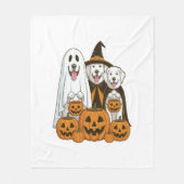 Great Pyrenees Dog Ghost Witch Halloween Matching Fleecedecke (Vorderseite)