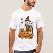 Great Pyrenees Dog Ghost Witch Halloween Matching T-Shirt (Vorderseite)