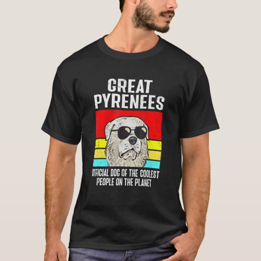 Great Pyrenees Dog Retro Vintage Pyrenees T-Shirt (Vorderseite)
