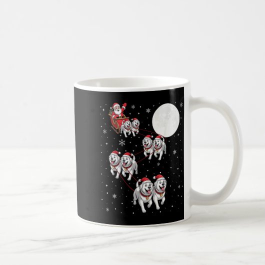 Great Pyrenees Dog Xmas Pajama Matching Santa Clau Kaffeetasse (Rechts)