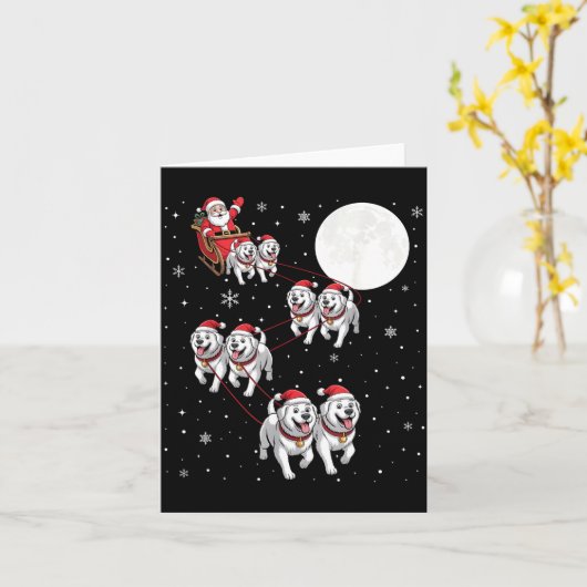 Great Pyrenees Dog Xmas Pajama Matching Santa Clau Karte (Gelbe Blume)