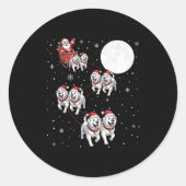 Great Pyrenees Dog Xmas Pajama Matching Santa Clau Runder Aufkleber (Vorderseite)