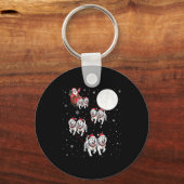 Great Pyrenees Dog Xmas Pajama Matching Santa Clau Schlüsselanhänger (Vorderseite)