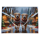 Great Pyrenees Dogs Christmas Snow Holiday  Große Geschenktüte (Vorderseite)