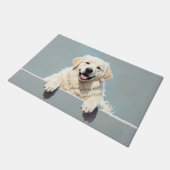 Great Pyrenees Fußmatten Kunst Fußmatte (Schrägansicht)