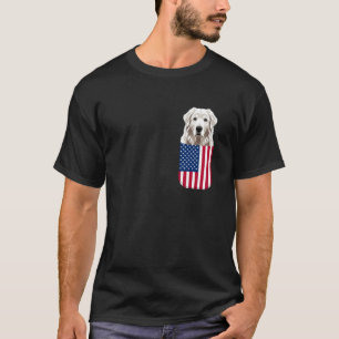 Great Pyrenees Hund Amerikanische Flagge Patriotis T-Shirt