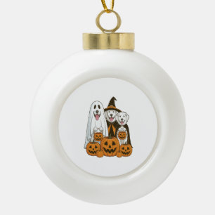 Great Pyrenees Hund Geist Hexe Halloween passend  Keramik Kugel-Ornament
