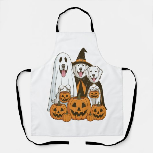 Great Pyrenees Hund Geist Hexe Halloween passend Schürze (Vorderseite)