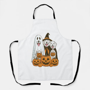 Great Pyrenees Hund Geisterhexe Halloween passend Schürze