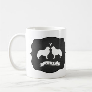 Great Pyrenees Hund Silhouetten Liebe Kaffeetasse