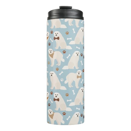 Great Pyrenees Paws and Bones Thermal Tumbler Thermosbecher (Vorderseite)