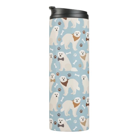 Great Pyrenees Paws and Bones Thermal Tumbler Thermosbecher (Nach rechts gedreht)