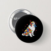 Great Pyrenees Puzzle Autismus-Bewusstsein Autisti Button (Vorne & Hinten)