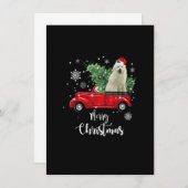 Great Pyrenees Ride Red Truck Christmas Pajama Einladung (Vorne/Hinten)